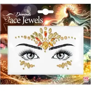 Bijoux Visage Diamants Jaunes Strass Festival pas cher