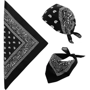 Bandana Noir Cowboy 55x55 cm Foulard Western pas cher
