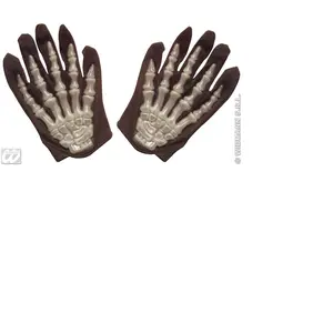 Comparateur de prix : Gants de Squelette Phosphorescent Gris pour Enfant - Marque WIDMANN