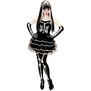 Comparateur de prix : WIDMANN Generique - Déguisement Squelette Tutu Bouffant Femme Halloween
