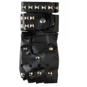 Widmann 7126 Set K ? Biker ? Gants, 2 Bracelets, Collier avec Rivets en Simili Cuir