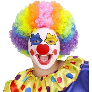 Comparateur de prix : Perruque clown multicolore adulte