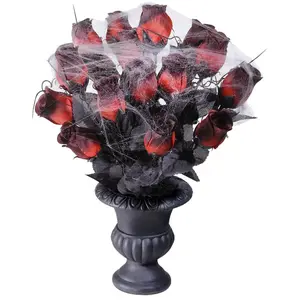 Comparateur de prix : W WIDMANN MILANO Party Fashion Vase avec Roses rouges et Toile d'Araignée