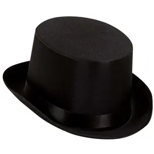 Chapeau Haut De Forme Satin Noir - WIDMANN - Accessoire de déguisement - Adulte