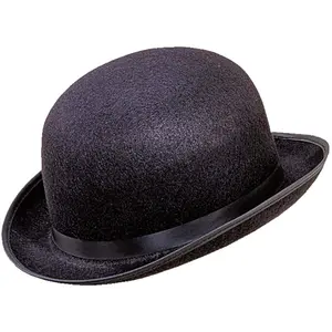 RueDeLaFete Chapeau Melon Noir Adulte