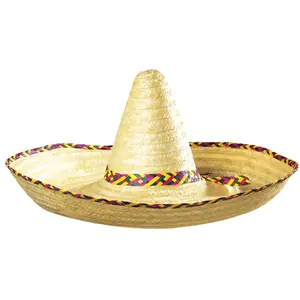 Merkloos / Sans marque Chapeau Sombrero Paille Géant - WIDMANN - Jaune - Mixte - Adulte - Extérieur - Multicolore
