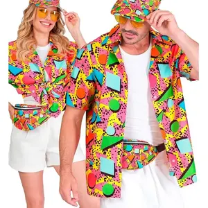 Comparateur de prix : RueDeLaFete Chemise mixte mode funk années 80 - Rose
