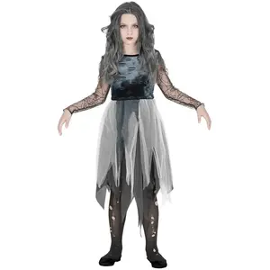 Comparateur de prix : W WIDMANN MILANO Party Fashion - Costume fantôme pour enfants, robe avec jupe en tulle, fantôme, Halloween