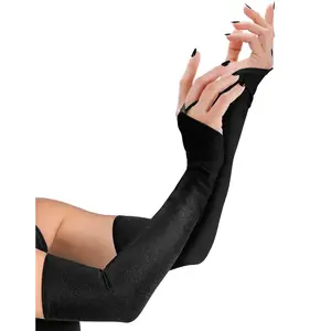 Comparateur de prix : Widmann Mitaines longues satin - Noir - Adulte