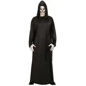 W WIDMANN MILANO Party Fashion - Costume Faucheur, robe noire, Grim Reaper, Fossoyeur, déguisements pour carnaval, Halloween pas cher