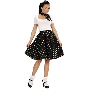 Boland Jupe et foulard noirs à pois années 50 pour femme - Marque 78586 - Taille unique