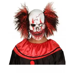 Widmann Masque Clown Méchant avec Cheveux - MISTER FIESTA - Halloween - Adulte - Rouge