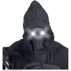 WIDMANN Masque intégral à capuche visage invisible et yeux lumineux blanc adulte