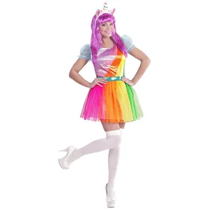 Comparateur de prix : déguisement robe licorne flashy femme - l - multicolore - 07563