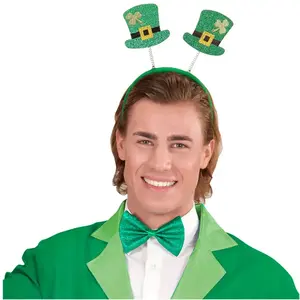 Comparateur de prix : WIDMANN "ST. PATRICK'S DAY SET" (glitter mini top hats head bopper & bow tie) -