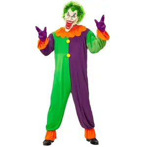 Comparateur de prix : W WIDMANN MILANO Party Fashion - Déguisement Joker diabolique, combinaison avec masque, clown d'horreur, Halloween