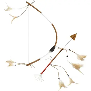 RueDeLaFete Arc indien avec flèche et plumes, réaliste 60 cm pas cher