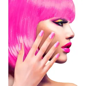 WIDMANN Faux ongles adhésifs roses adulte pas cher