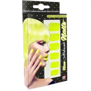 Faux ongles adhésifs jaunes adulte pas cher
