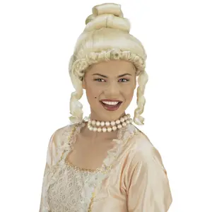 Comparateur de prix : Widmann K6244 - Perruque Comtesse Jolanda, blonde, cheveux synthétiques, chignon, coiffure haute, baroque, noblesse