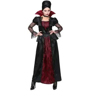 WIDMANN - Elegant bordeaux rood en zwart vampier kostuum voor vrouwen ... pas cher