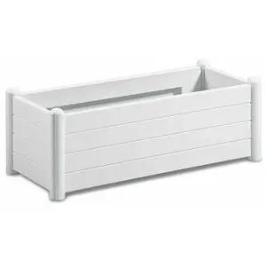 Comparateur de prix : Stefanplast Bac à plantes rectangulaire Italia blanc 100 x 43 x 35 cm TU