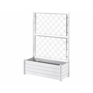 Comparateur de prix : Stefanplast Bac à fleurs rectangulaire Italia blanc 100 x 43 x142 cm + treillis TU