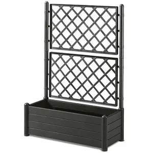 Comparateur de prix : STEFANPLAST Jardinière rectangulaire avec treillis - Finition en bois ...