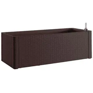 Stefanplast Bac à fleurs à réserve d'eau Naturel Deluxe moka 100 x 43 x 33 cm TU