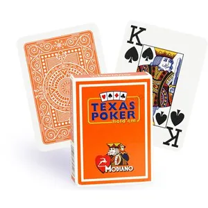 Modiano Cartes Texas Poker 100% plastique (orange)