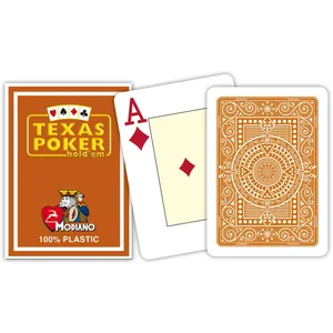Modiano Cartes Texas Poker 100% plastique (marron)