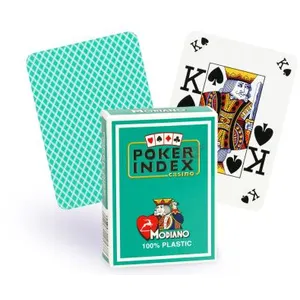 Modiano Cartes Poker Index 100% plastique (vert) pas cher
