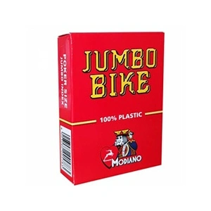 Modiano JUMBO BIKE - Jeu de 55 cartes 100% plastique - format poker - 2 index jumbo