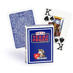 Comparateur de prix : Modiano Texas Poker 2 Jumbo Index Bleu   Jeu de Cartes Texas Poker