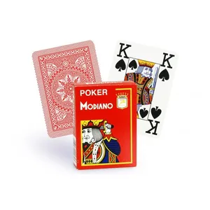 Comparateur de prix : Modiano 300482 Cartes de Poker Cristallo 4 Index Rouge