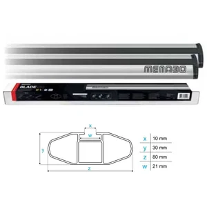 Menabo Barre de toit Blade XL en aluminium argent 80x30mm - Robuste et légère