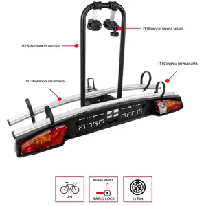 Comparateur de prix : MENABO' Support vélo MERAK pour attelage - 2 vélos, compact et léger, Type S fixe