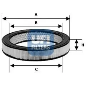 UFI Filters Filtre à air pour MERCEDES-BENZ: Transporter, 123 Series (Ref: 30.843.01) pas cher