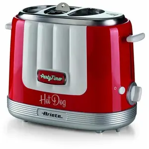 Appareil à hot dog - ARIETE - 206 - 650 W - 4 compartiments - Rouge pas cher