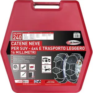 COMMENCER Jeu de chaînes à Neige 2 pièces 16MM pour SUV 4x4 et transports légers - Groupe 240