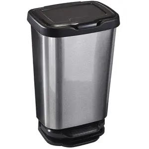 Comparateur de prix : MHOME Poubelle à pédale JIVE - 40 L - Effet carbone - Gris foncé