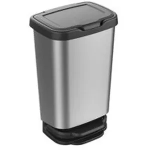 Comparateur de prix : MHOME Poubelle à pédale JIVE - 40 L - Effet alu - Gris