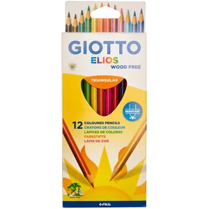 Pas de marque GIOTTO ELIOS Crayon de couleur couleurs assorties 3.3 mm pack de 12 pas cher
