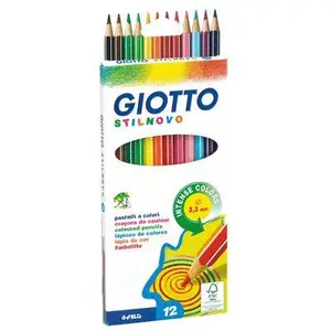 GIOTTO Stilnovo - Etui 12 crayons de couleur pas cher