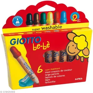 Crayons GIOTTO bébé - Étui de 6 Maxi crayons de couleur