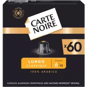 Comparateur de prix : Capsules CARTE NOIRE Espresso Lungo Mega format x60