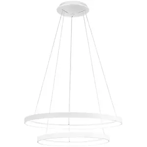 Krizia - Suspension double led dimmable 88W - 6300lm, lumière chaude 3... pas cher