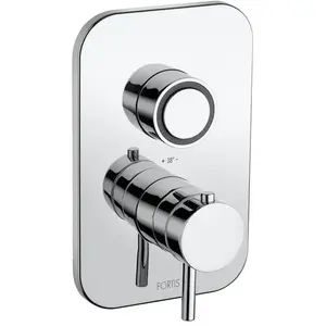 Fortis Brera Thermostat pour 2 sorties, Push, KIT avec corps encastré, 78702THBPC, pas cher