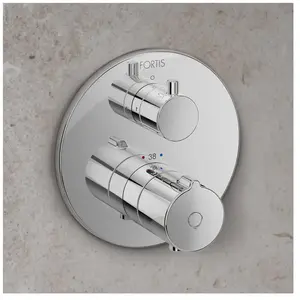 Fortis round Mitigeur thermostatique pour 2 sorties, pour corps d’encastrement Toya, 78691THPC, pas cher