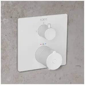 Fortis square Mitigeur thermostatique pour 2 sorties, pour corps d’encastrement Toya, 84691THMW, pas cher